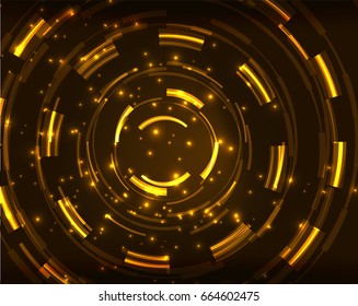 Neon yellow circles vector abstract pattern background