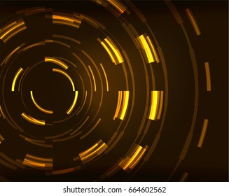 Neon yellow circles vector abstract pattern background