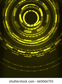 Neon yellow circles vector abstract pattern background