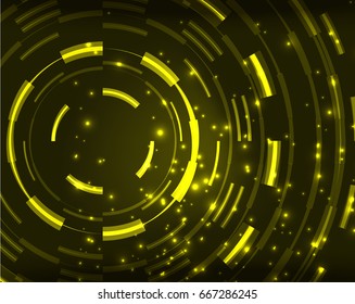 Neon yellow circles vector abstract pattern background