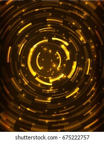 Neon yellow circles vector abstract pattern background