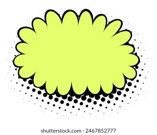 A neon yellow flower with bold black outlines is featured against a dotted halftone background, capturing the essence of pop art vibrancy.