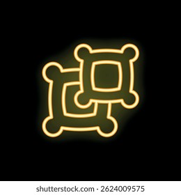 Neon yellow glowing fabric textile squares are overlapping showing a clothing industry concept