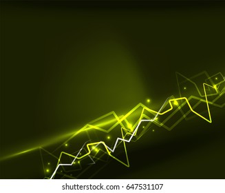 Neon yellow lightning vector background template
