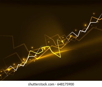 Neon yellow lightning vector background template
