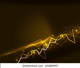 Neon yellow lightning vector background template