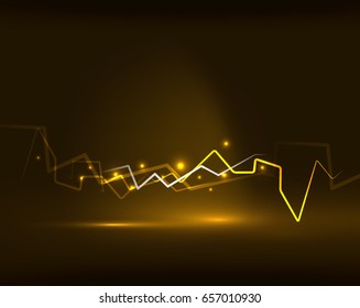 Modelo de plano de fundo do vetor de relâmpago amarelo néon