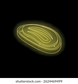 Sinal de bife amarelo neon brilhando sobre um fundo escuro, perfeito para restaurantes, bares ou empresas relacionadas com alimentos