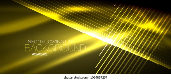 Neon yellow vector smooth wave digital abstract background