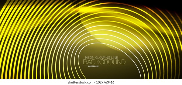 Neon yellow vector smooth wave digital abstract background