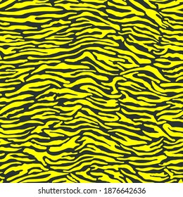 Neon yellow zebra pattern. Seamless aop animal design.