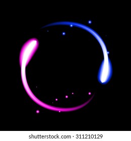 Neon  Yin Yang - vector illustration