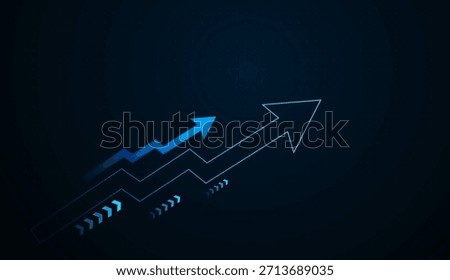 Neon zigzag lines morph into an arrow, representing volatile data evolving into clear upward performance. A glowing growth line pierces the dark grid, illustrating technology