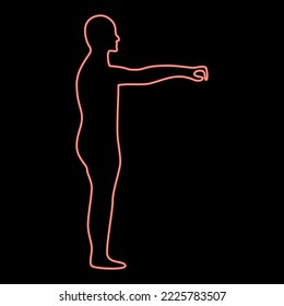 Neon Zombie rote Vektorgrafik Bild flach Stil