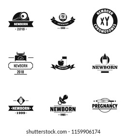 Neonatal logo set. Simple set of 9 neonatal vector logo for web isolated on white background