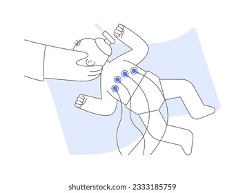 Neonatal surgery abstract concept vector illustration. Newborn with defects with doctor in hospital, fetal and neonatal surgery, medicine sector, pediatric treatment abstract metaphor.