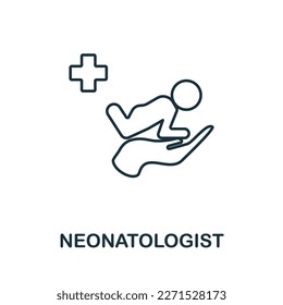 Neonatologist line icon. Monochrome simple Neonatologist outline icon for templates, web design and infographics