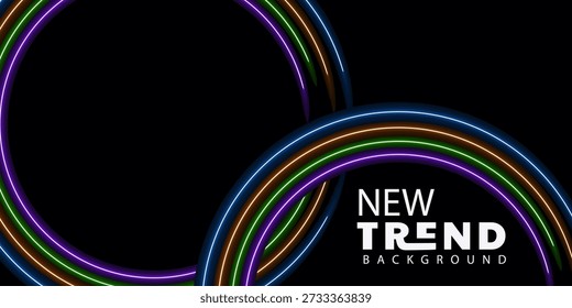 neonlit circles on black background