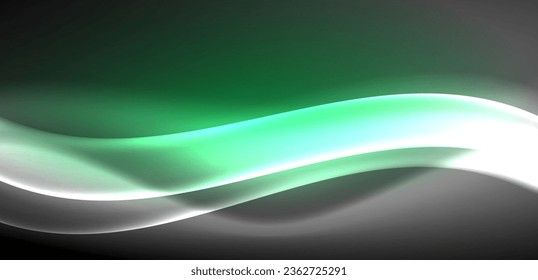 Neon-lit waves surge across background, mesmerizing dance of luminescence and motion. Dynamic backdrop captures essence of energy and modern aesthetics