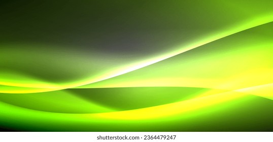Neon-lit waves surge across background, mesmerizing dance of luminescence and motion. Dynamic backdrop captures essence of energy and modern aesthetics
