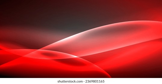 Neonbeleuchtete Wellen überlagern den Hintergrund und faszinieren den Tanz von Lumineszenz und Bewegung. Dynamischer Hintergrund erfasst Essenz von Energie und moderner Ästhetik