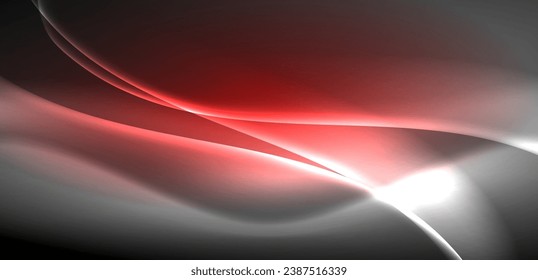 Neon-lit waves surge across background, mesmerizing dance of luminescence and motion. Dynamic backdrop captures essence of energy and modern aesthetics