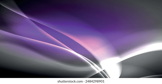 Neon-lit waves surge across background, mesmerizing dance of luminescence and motion. Dynamic backdrop captures essence of energy and modern aesthetics