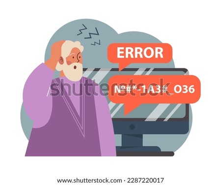Neophobia, fear of anything new. Fixed mindset, negative emotion about changes and refuse to learn new things. Frustration and suppression. Flat vector illustration
