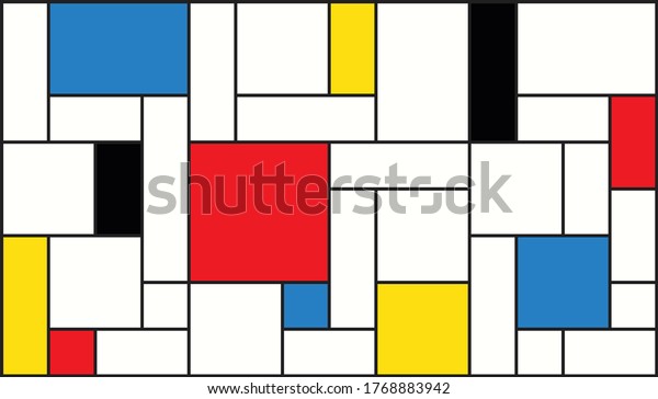 Neoplasticism Piet Mondrian Imitation Pattern Vector Stock Vector Royalty Free
