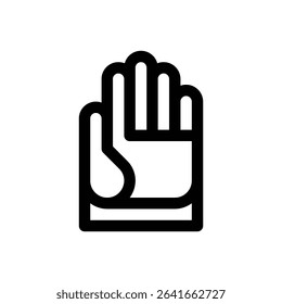 Neoprene gloves. Editable stroke vector icon.