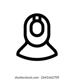 Neoprene hood. Editable stroke vector icon.