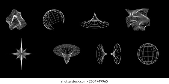 Neo-Tech Graphic Elements Set – Grids, Shapes, Globes, Rings