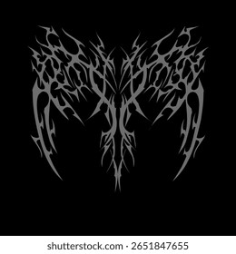 Simetria de tatuagem neotribal, sigilismo, Y2K futurista com formas abstratas e padrões intrincados e espetados — perfeito para logotipos, camisetas e decorações.