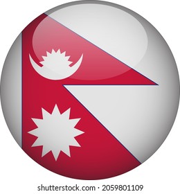 Nepal 3D Rounded Country Flag Icon