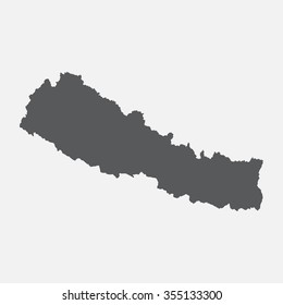 Nepal country map,border grey color. Vector EPS8