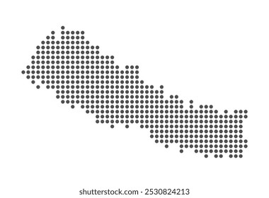 Nepal - Dotted Map. Map formed by Dots. Vector Illustration