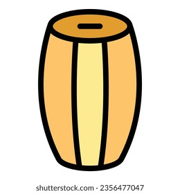 Nepal drums icon outline vector. City culture. Travel tibet color flat