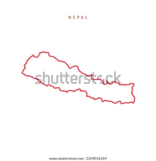 Nepal Editable Outline Map Nepali Red Stock Vector (Royalty Free ...