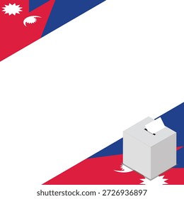 Nepal Election Box Square Template Vetor