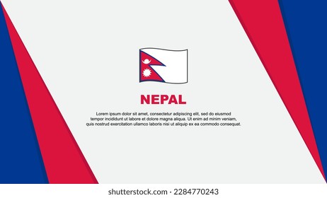 Plantilla de diseño de fondo de resumen de bandera de Nepal. Ilustración de vectores de caricaturas del Día de la Independencia de Nepal. Bandera de Nepal