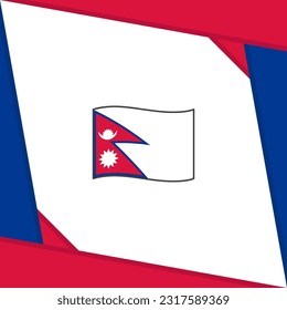 Plantilla de diseño de fondo de resumen de bandera de Nepal. Banner en medios sociales del Día de la Independencia de Nepal. Día de la Independencia de Nepal