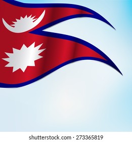 Nepal flag in blue background.Eps10.