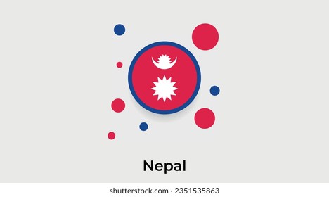 Nepal Flag Blase Kreis um Form Symbol bunte Vektorgrafik