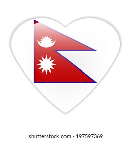 Nepal flag button on a white background. Vector illustration.