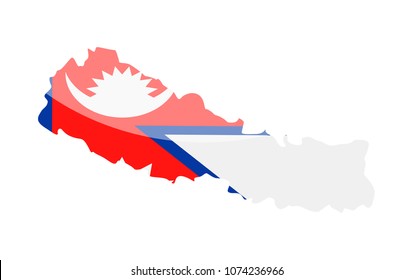 Nepal Flag Country Contour Vector Icon - Illustration