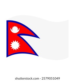 Nepal flag design icon emoticon. Vector illustration on white background of Nepal flag.