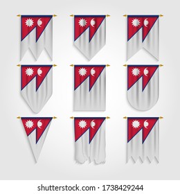 Nepal Flag in Different Shapes, Flag of Nepal in Various Shapes