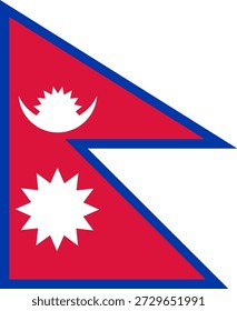 Bandera de Nepal mostrada claramente para representar a la nación y su identidad durante un evento oficial