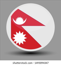 Nepal flag in the form of a circle, can be used for independence or other events