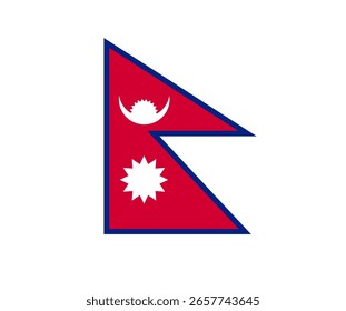 Bandera de Nepal en forma de corazón icono ilustrador país banderas símbolo nación  